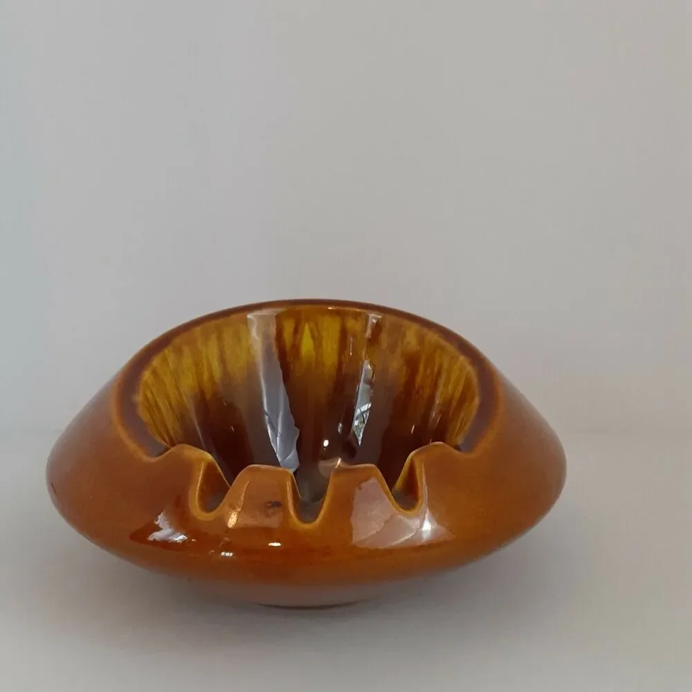 Vintage Hyalyn Ashtray,Drip Glaze & Smooth,Mid Century Modern, Scandinavian